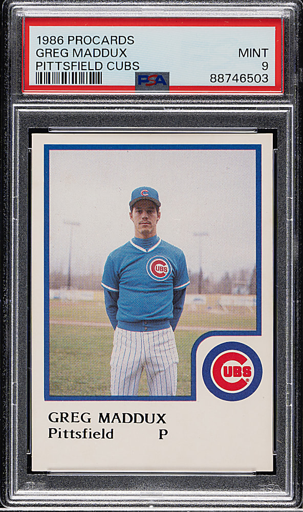 1986 Procards Pittsfield Cubs Greg Maddux Pre-Rookie PSA MINT 9