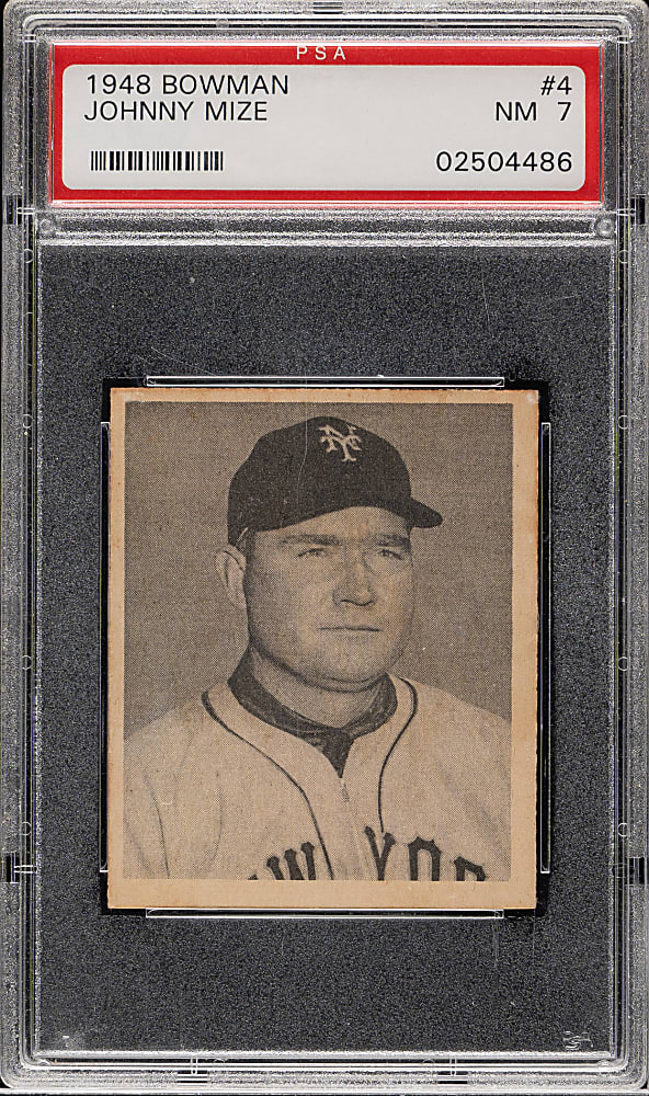 1948 Bowman #4 Johnny Mize Rookie PSA NM 7