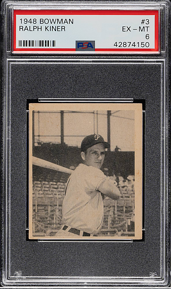 1948 Bowman #3 Ralph Kiner Rookie PSA EX-MT 6