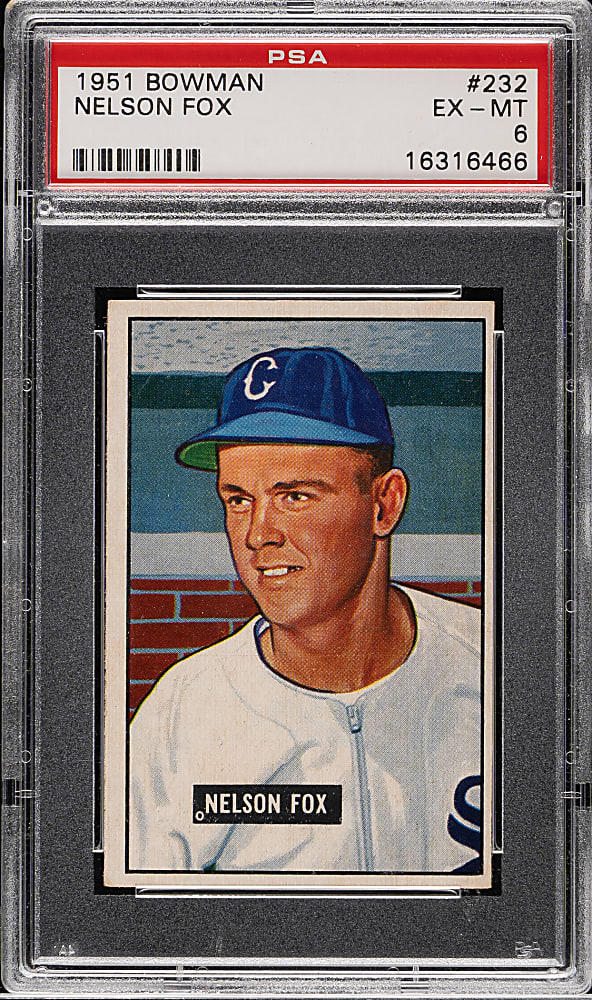 1951 Bowman #232 Nelson Fox Rookie PSA EX-MT 6
