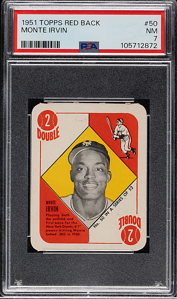 1951 Topps Red Back #50 Monte Irvin Rookie PSA NM 7
