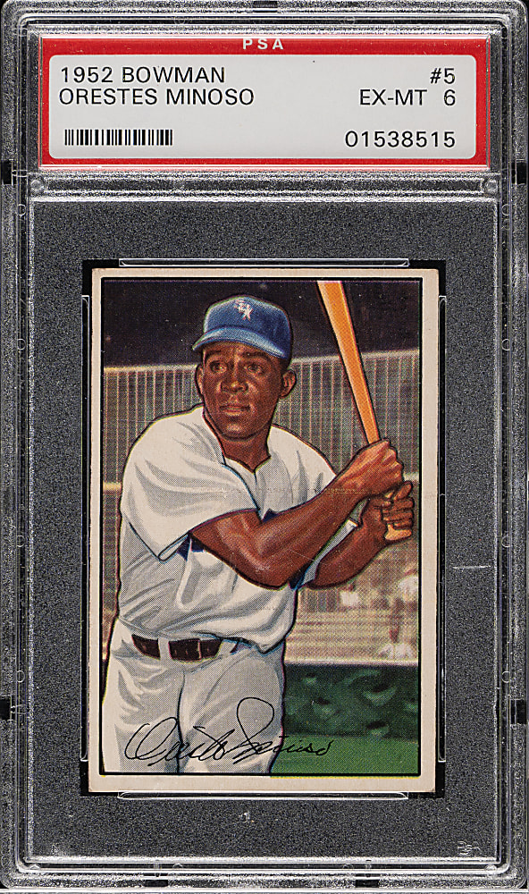 1952 Bowman #5 Orestes Minoso Rookie PSA EX-MT 6