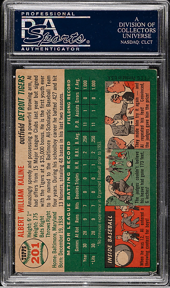 1954 Topps #201 Al Kaline Rookie PSA VG-EX 4