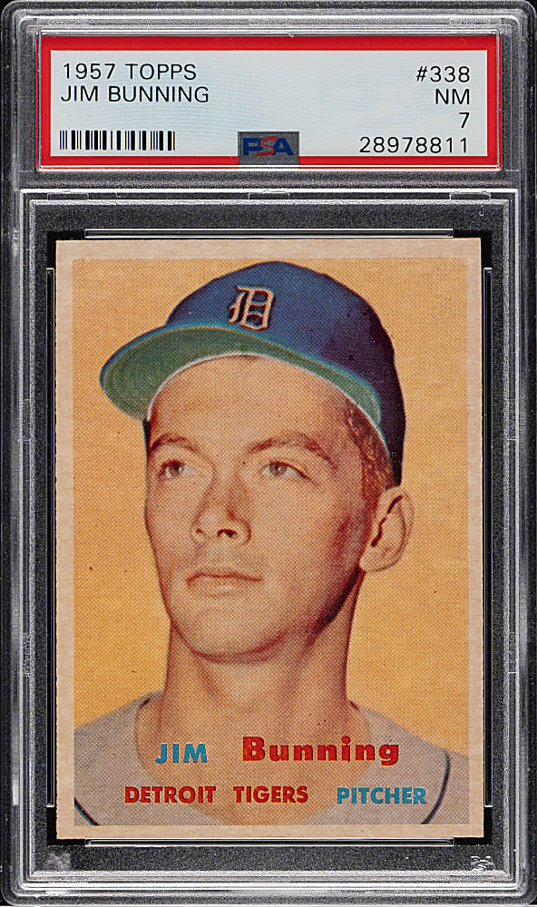 1957 Topps #338 Jim Bunning Rookie PSA NM 7