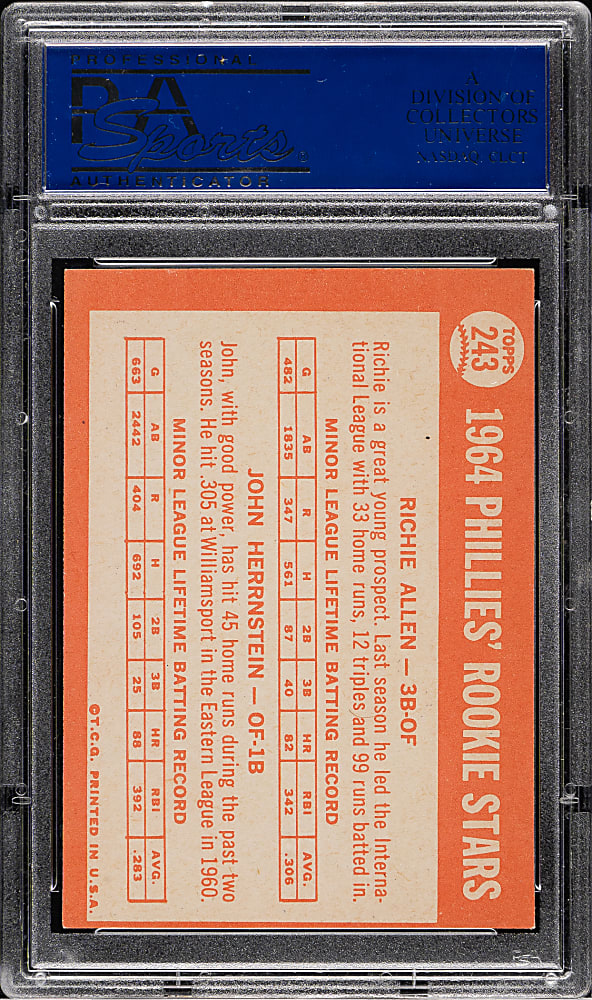 1964 Topps #243 Dick Allen Rookie PSA NM 7