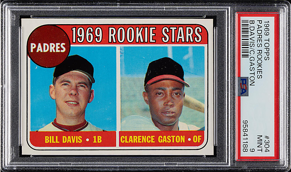 1969 Topps #304 San Diego Padres Rookies with Cito Gaston PSA MINT 9