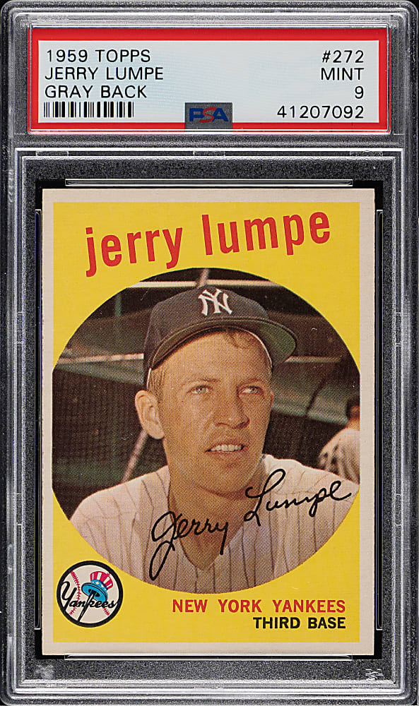 1959 Topps #272 Jerry Lumpe Gray Back PSA MINT 9