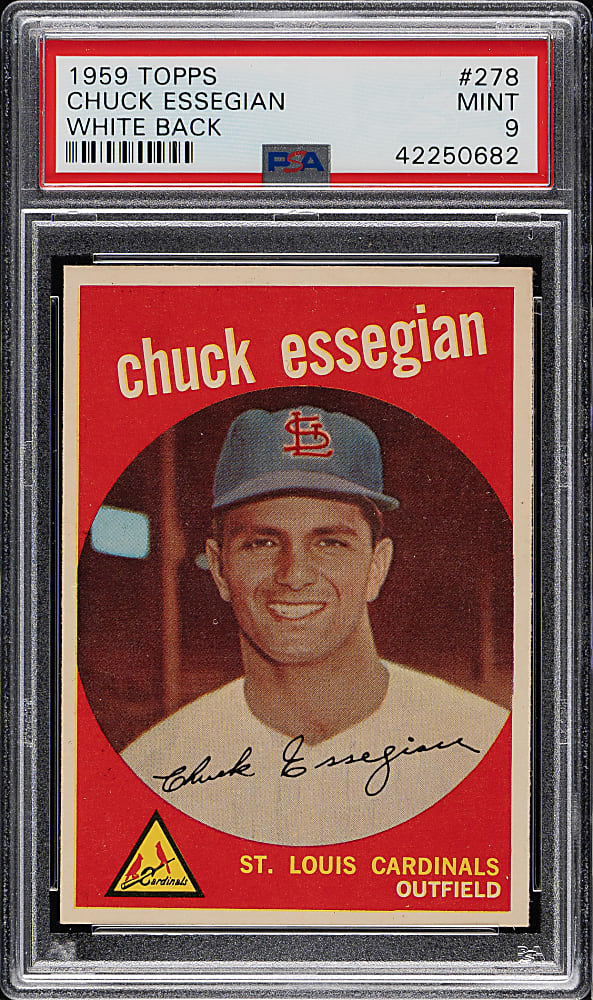 1959 Topps #278 Chuck Essegian White Back PSA MINT 9