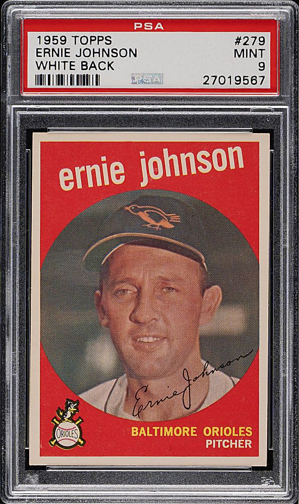 1959 Topps #279 Ernie Johnson White Back PSA MINT 9