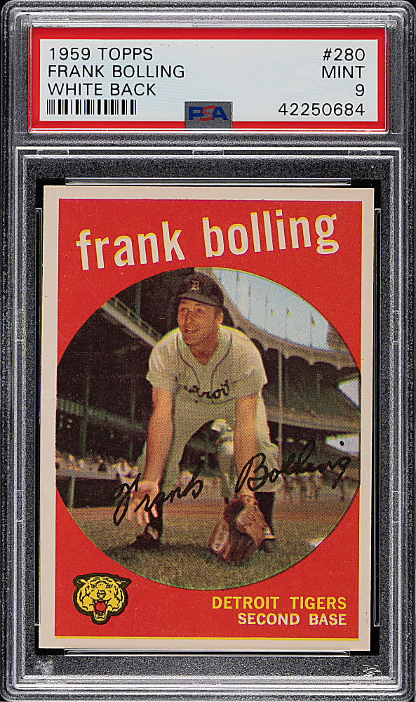 1959 Topps #280 Frank Bolling White Back PSA MINT 9