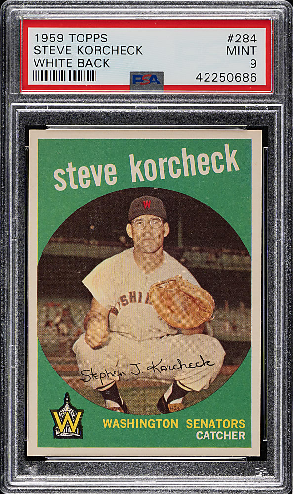 1959 Topps #284 Steve Korcheck White Back PSA MINT 9 - Highest Graded!