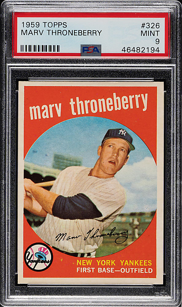 1959 Topps #326 Marv Throneberry PSA MINT 9 - Highest Graded!