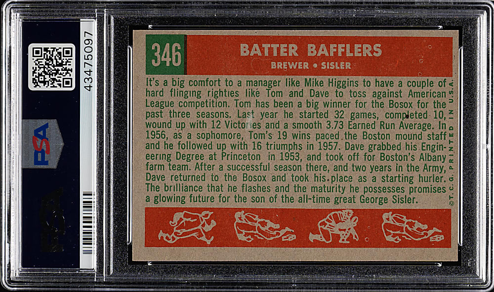 1959 Topps #346 Batter Bafflers PSA MINT 9 - Highest Graded!