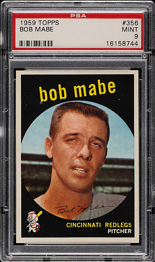 1959 Topps #356 Bob Mabe PSA MINT 9 - Highest Graded!