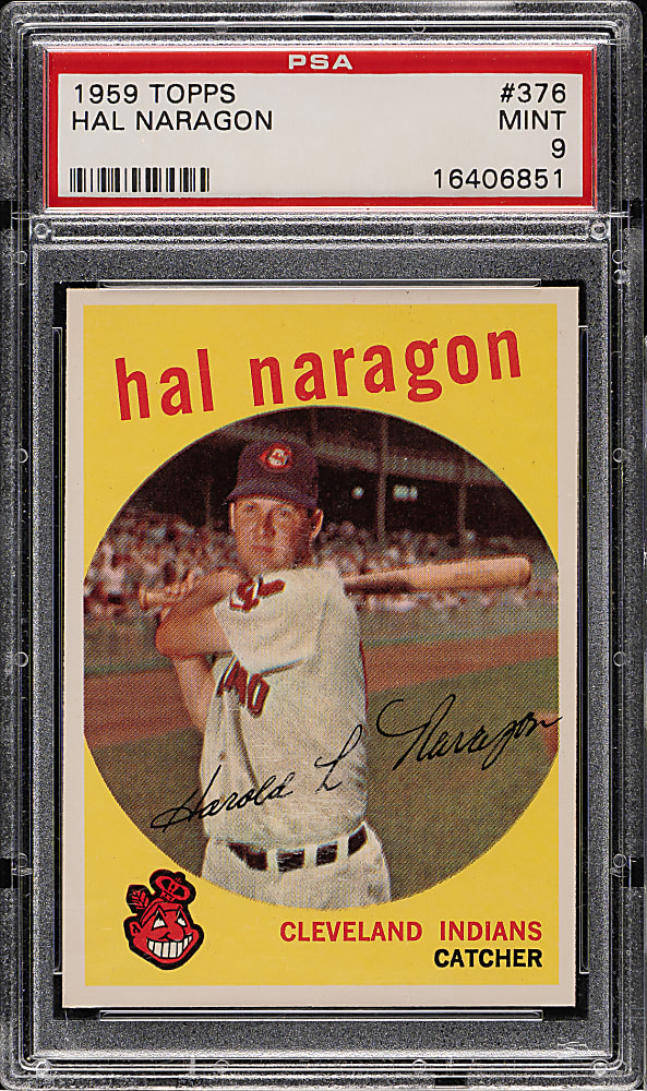 1959 Topps #376 Hal Naragon PSA MINT 9