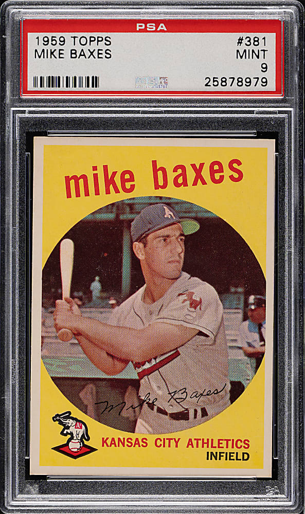1959 Topps #381 Mike Baxes PSA MINT 9