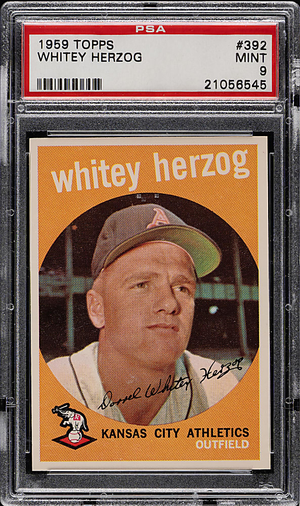 1959 Topps #392 Whitey Herzog PSA MINT 9