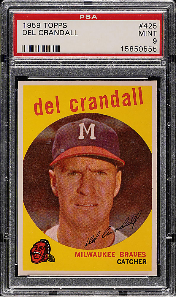 1959 Topps #425 Del Crandall PSA MINT 9