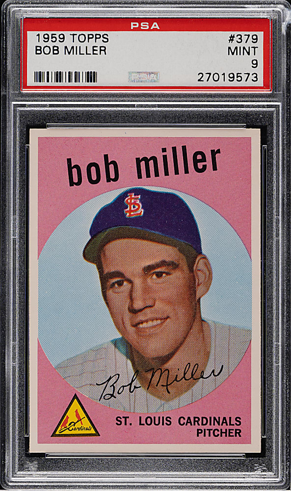 1959 Topps #379 Bob Miller PSA MINT 9