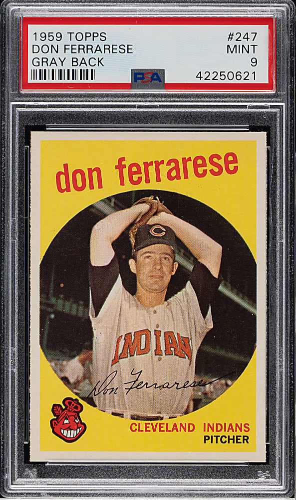 1959 Topps #247 Don Ferrarese Gray Back PSA MINT 9
