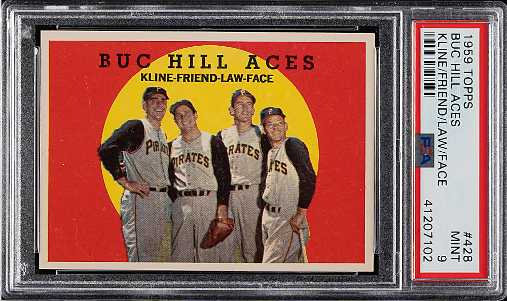 1959 Topps #428 Buc Hill Aces PSA MINT 9