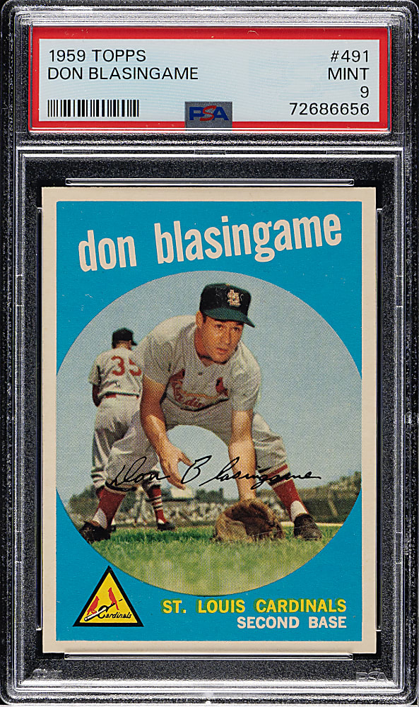 1959 Topps #491 Don Blasingame PSA MINT 9