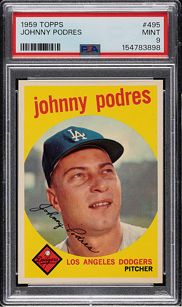 1959 Topps #495 Johnny Podres PSA MINT 9
