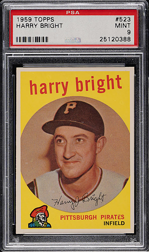 1959 Topps #523 Harry Bright PSA MINT 9 - Highest Graded!
