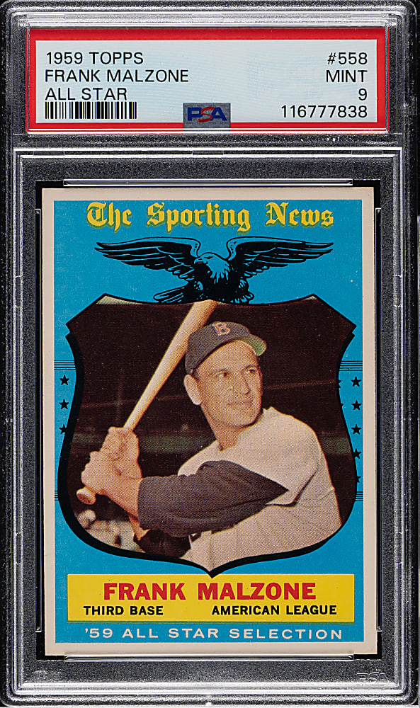 1959 Topps #558 Frank Malzone All-Star PSA MINT 9 - Highest Graded!