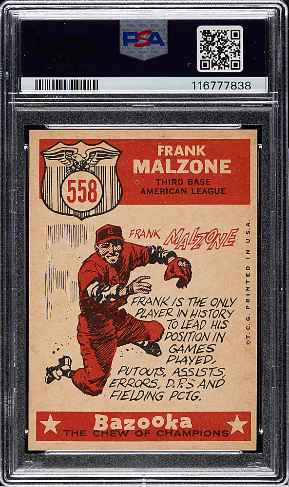 1959 Topps #558 Frank Malzone All-Star PSA MINT 9 - Highest Graded!