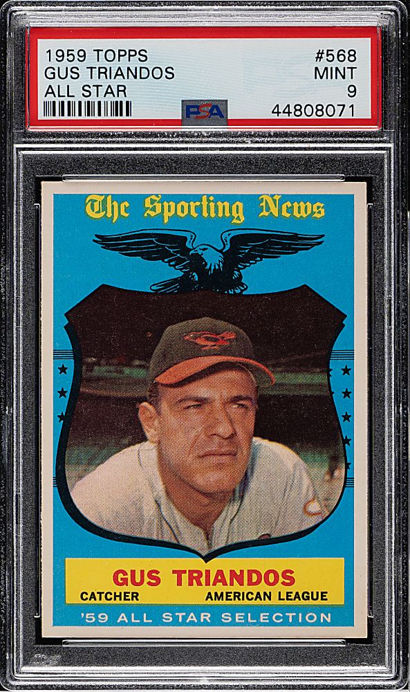 1959 Topps #568 Gus Triandos All-Star PSA MINT 9 - Highest Graded!