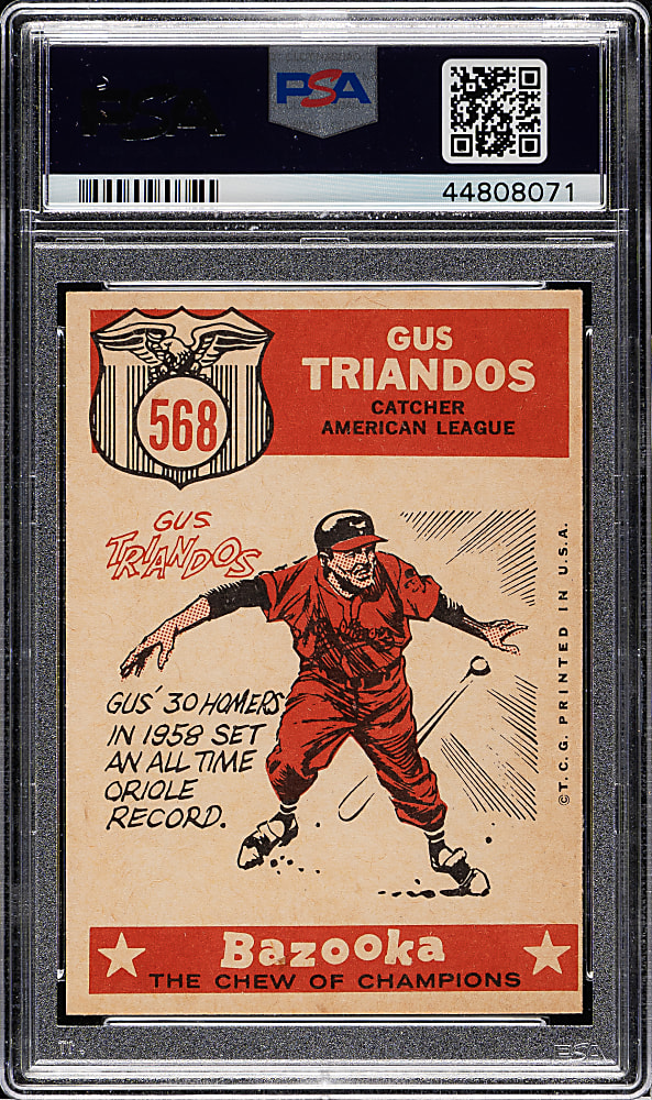 1959 Topps #568 Gus Triandos All-Star PSA MINT 9 - Highest Graded!