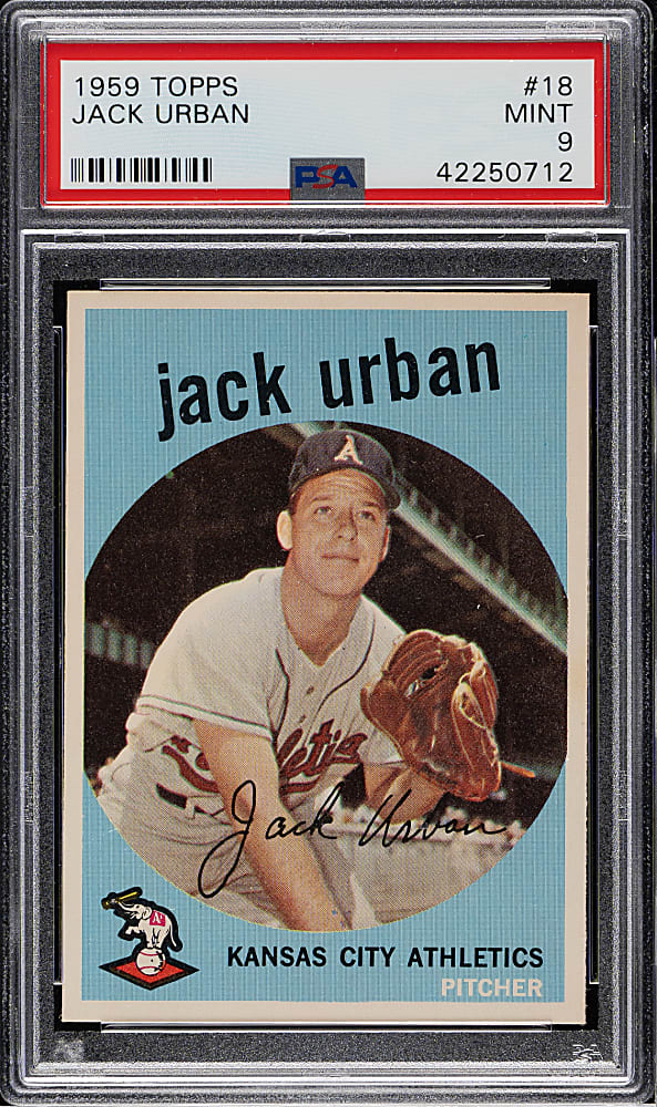 1959 Topps #18 Jack Urban PSA MINT 9