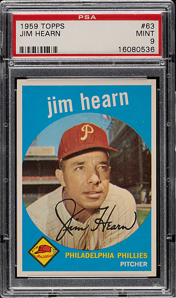 1959 Topps #63 Jim Hearn PSA MINT 9