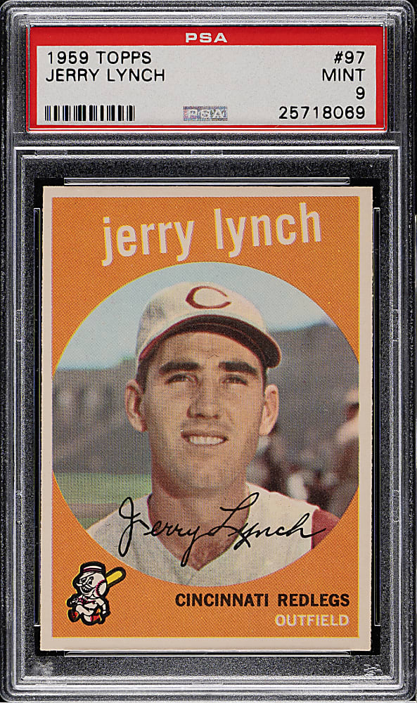 1959 Topps #97 Jerry Lynch PSA MINT 9 - Highest Graded!