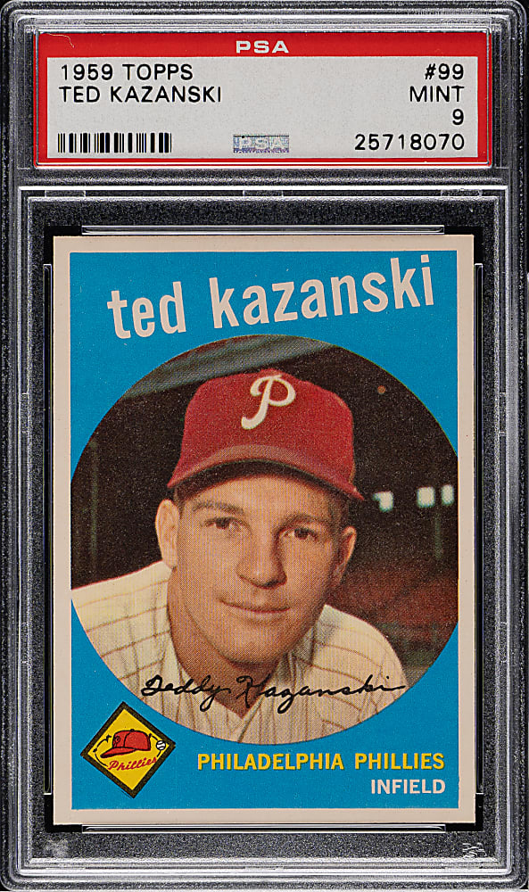 1959 Topps #99 Ted Kazanski PSA MINT 9