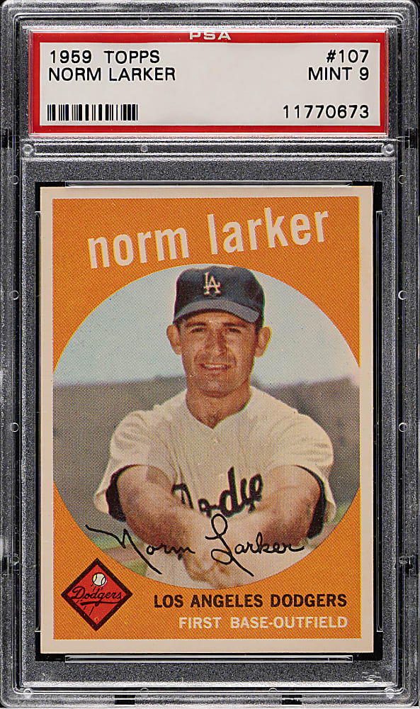 1959 Topps #107 Norm Larker PSA MINT 9 - Highest Graded!