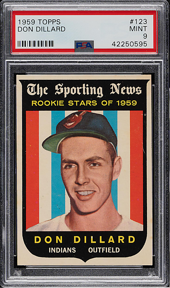 1959 Topps #123 Don Dillard PSA MINT 9 - Highest Graded!