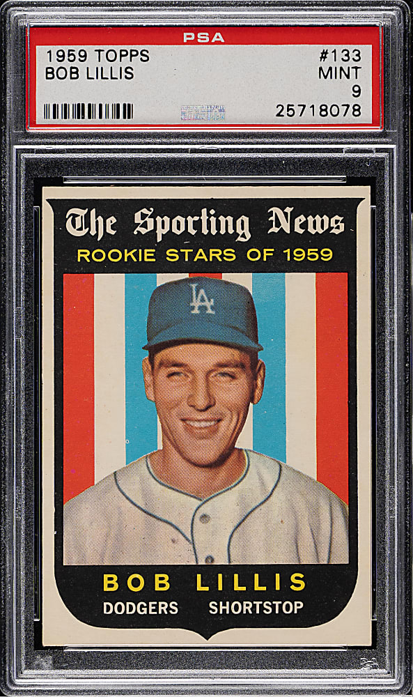 1959 Topps #133 Bob Lillis PSA MINT 9 - Highest Graded!
