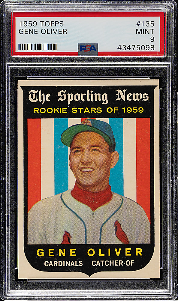 1959 Topps #135 Gene Oliver PSA MINT 9 - Highest Graded!