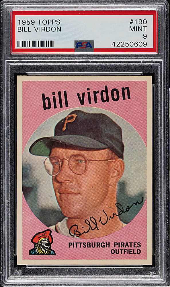1959 Topps #190 Bill Virdon PSA MINT 9 - Highest Graded!