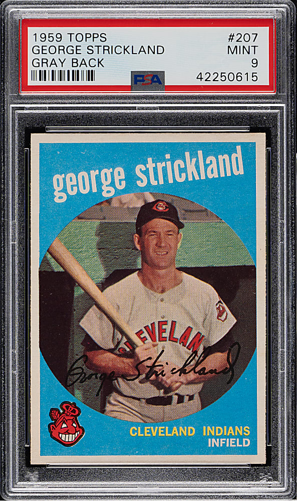 1959 Topps #207 George Strickland Gray Back PSA MINT 9