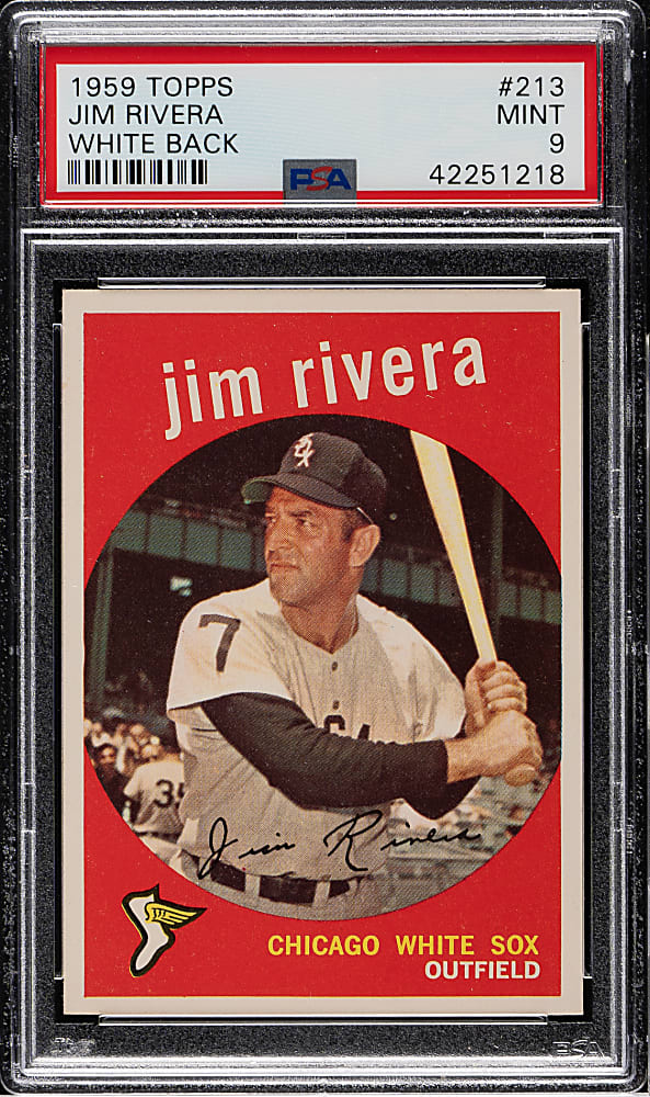 1959 Topps #213 Jim Rivera White Back PSA MINT 9