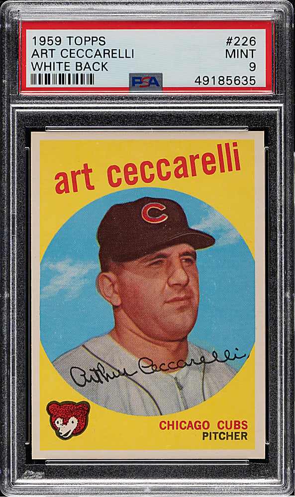 1959 Topps #226 Art Ceccarelli White Back PSA MINT 9