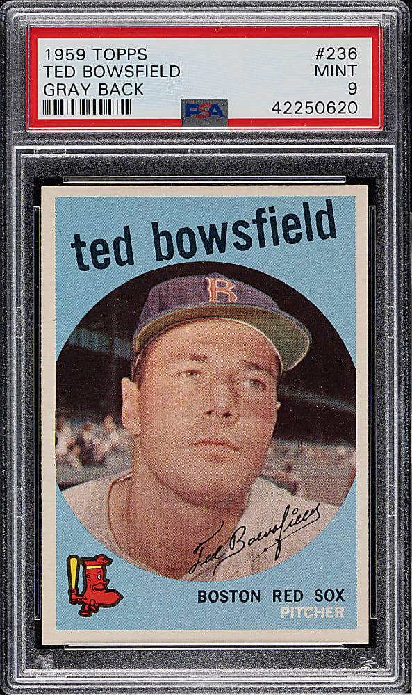 1959 Topps #236 Ted Bowsfield Gray Back PSA MINT 9 - Highest Graded!
