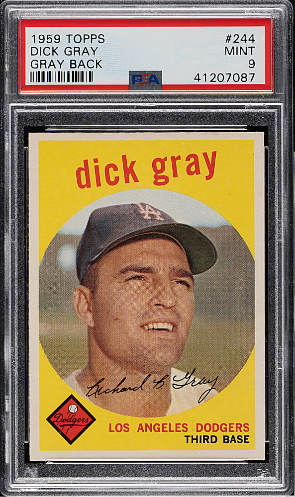 1959 Topps #244 Dick Gray Gray Back PSA MINT 9