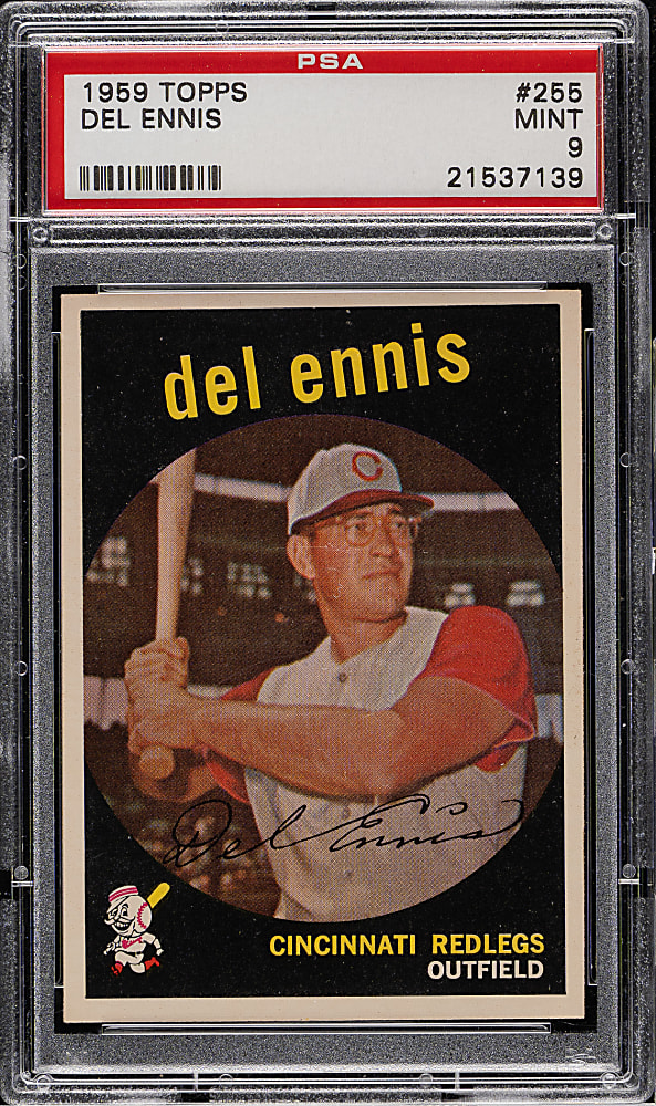 1959 Topps #255 Del Ennis PSA MINT 9