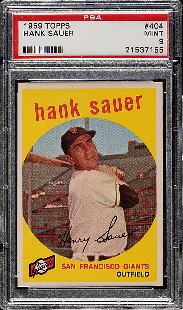 1959 Topps #404 Hank Sauer PSA MINT 9