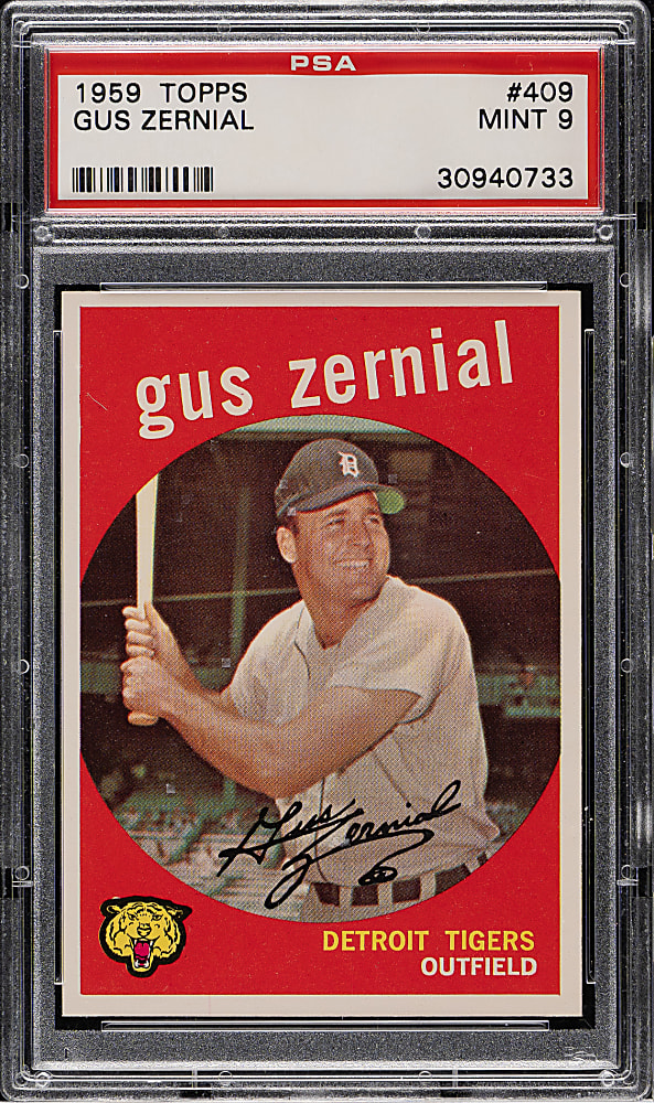 1959 Topps #409 Gus Zernial PSA MINT 9