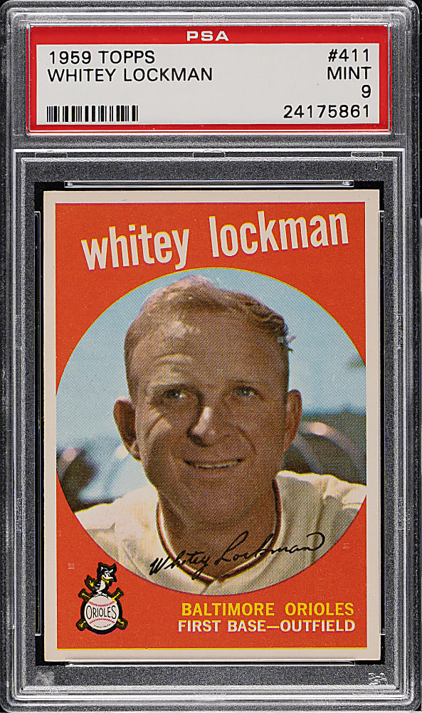 1959 Topps #411 Whitey Lockman PSA MINT 9